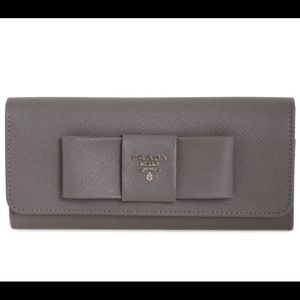 Prada Marmo Bow Continental Wallet